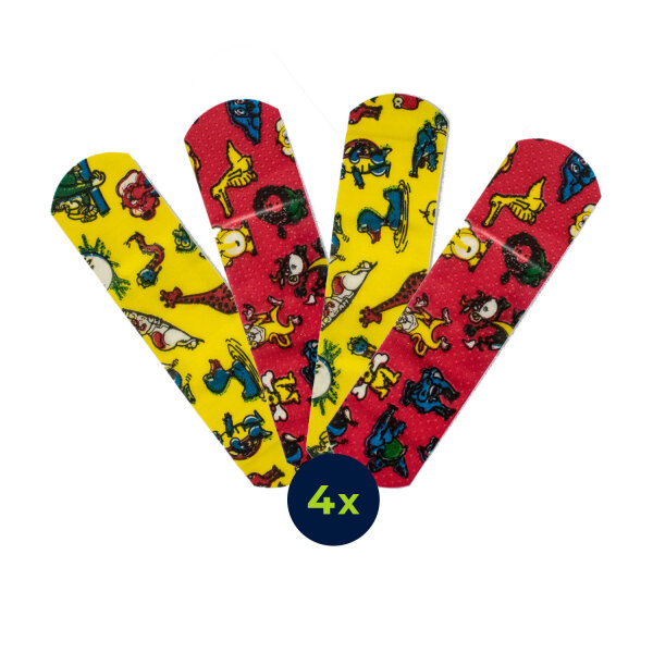 4 water-repellent ACTIOMEDIC® KIDS plaster strips